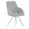 Set 2 scaune rotative tapitate cu stofa si picioare metalice, Elara C Gri / Crom, l56xA61xH88 cm (4)