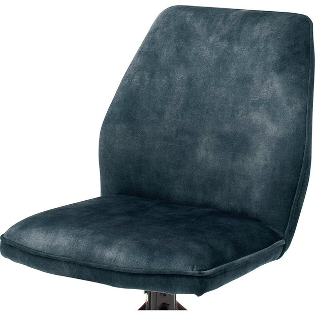 Set 2 scaune rotative tapitate cu stofa si picioare metalice, Ottawa Petrol / Negru, l54xA64x89 cm (2)