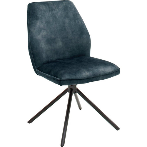 Set 2 scaune rotative tapitate cu stofa si picioare metalice, Ottawa Petrol / Negru, l54xA64x89 cm (1)