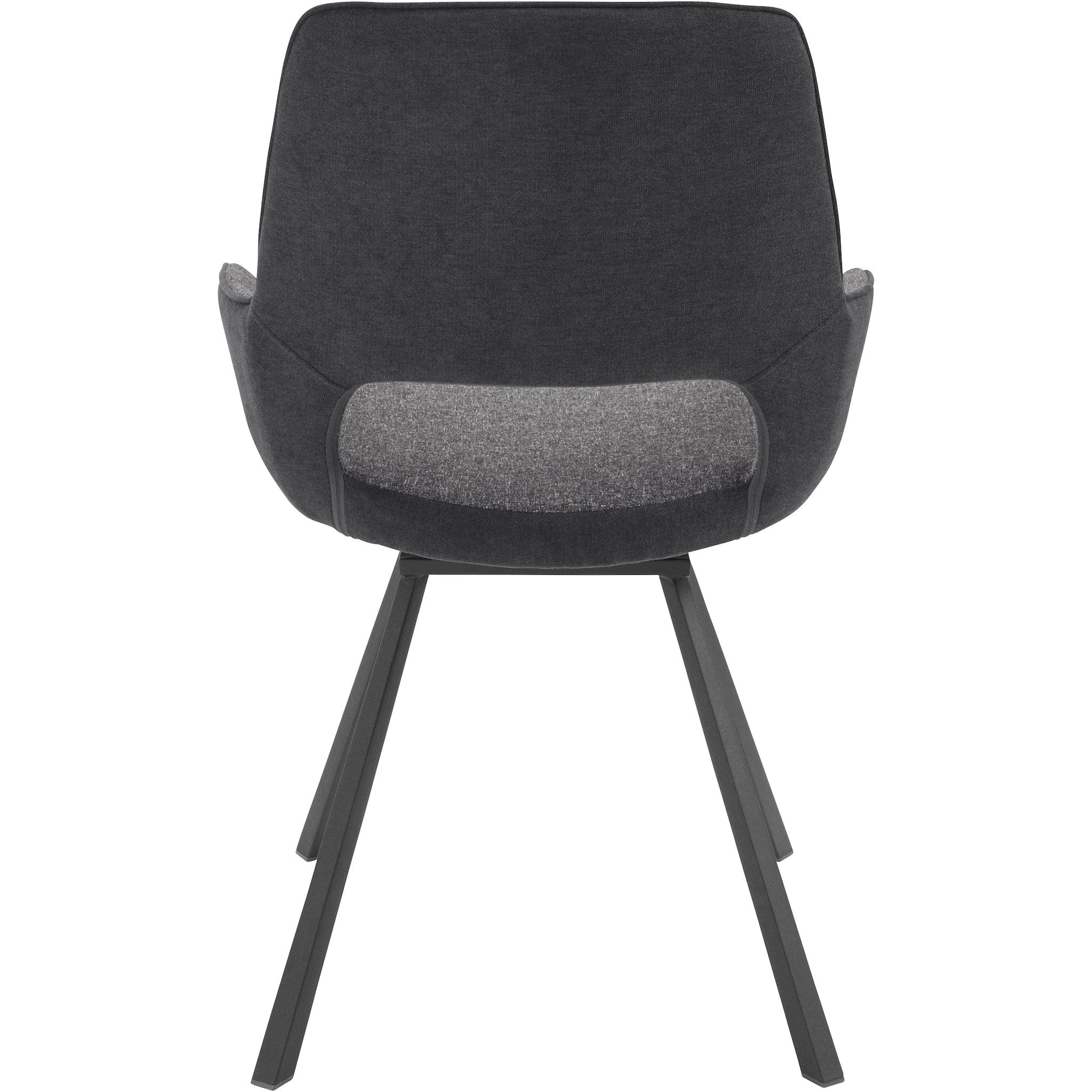 Set 2 scaune rotative tapitate cu stofa si picioare metalice, Parana II Antracit, l59xA63xH87 cm (8)