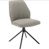 Set 2 scaune rotative tapitate cu stofa si picioare metalice, Pemba Cappuccino / Negru, l49xA63x88 cm (1)