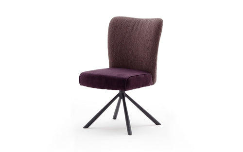 Set 2 scaune rotative tapitate cu stofa si picioare metalice, Santiago A, Burgundy / Negru, l53xA64xH91 cm (1)
