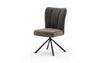 Set 2 scaune rotative tapitate cu stofa si picioare metalice, Santiago B, Antracit / Negru, l53xA64xH91 cm (1)