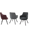 Set 2 scaune rotative tapitate cu stofa si picioare metalice, Sassello Antracit / Negru, l60xA61xH87 cm (2)