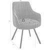 Set 2 scaune rotative tapitate cu stofa si picioare metalice, Sassello Antracit / Negru, l60xA61xH87 cm (12)