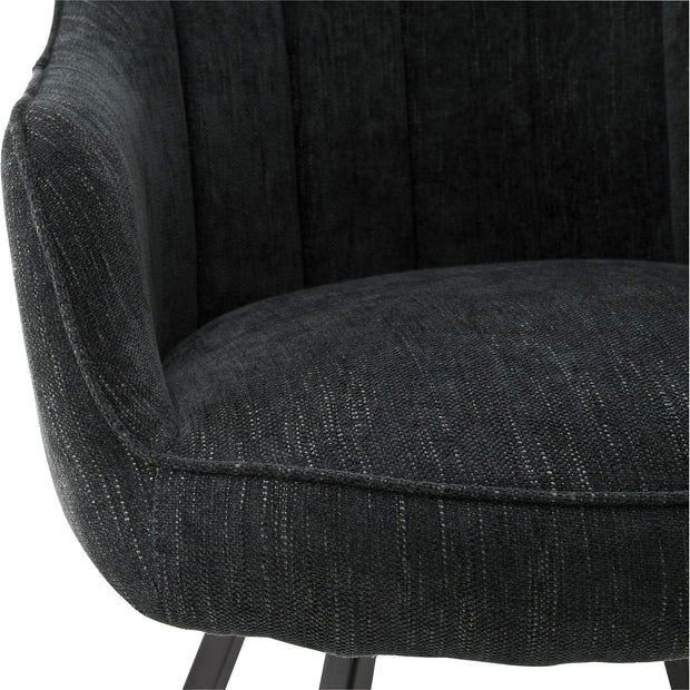 Set 2 scaune rotative tapitate cu stofa si picioare metalice, Sassello Antracit / Negru, l60xA61xH87 cm (11)
