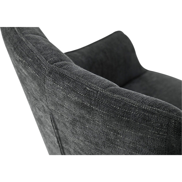 Set 2 scaune rotative tapitate cu stofa si picioare metalice, Sassello Antracit / Negru, l60xA61xH87 cm (8)