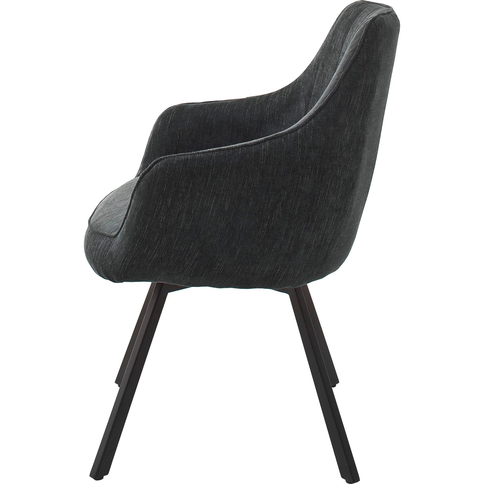 Set 2 scaune rotative tapitate cu stofa si picioare metalice, Sassello Antracit / Negru, l60xA61xH87 cm (6)