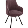 Set 2 scaune rotative tapitate cu stofa si picioare metalice, Sassello Burgundy / Negru, l60xA61xH87 cm (3)