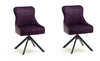 Set 2 scaune rotative tapitate cu stofa si picioare metalice, Sheffield A Oval, Burgundy / Negru, l53xA64xH88 cm