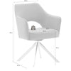 Set 2 scaune rotative tapitate cu stofa si picioare metalice, Tonala Ruginiu / Crom, l64xA61xH85 cm (4)