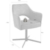 Set 2 scaune rotative tapitate cu stofa si picioare metalice, Valletta Cappuccino / Negru, l64xA61xH85 cm (6)