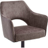 Set 2 scaune rotative tapitate cu stofa si picioare metalice, Valletta Cappuccino / Negru, l64xA61xH85 cm (5)