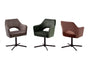 Set 2 scaune rotative tapitate cu stofa si picioare metalice, Valletta Cappuccino / Negru, l64xA61xH85 cm (2)