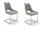 Set 2 scaune tapitate cu stofa, cu picioare metalice Aldrina Gri deschis / Crom, l53xA62xH96 cm (4)