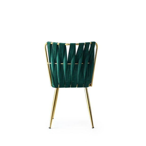 Set 2 scaune tapitat cu stofa si picioare metalice, Kusa 141 Velvet Verde / Auriu, l43xA43xH82 cm (5)