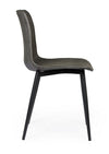 Set 2 scaune tapitate cu piele ecologica si picioare metalice Kyra Gri Inchis / Negru, l44xA50xH80 cm (5)
