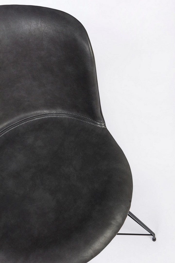 Set 2 scaune tapitate cu piele ecologica si picioare metalice Loft Gri Inchis / Negru, l56xA54xH76 cm (8)