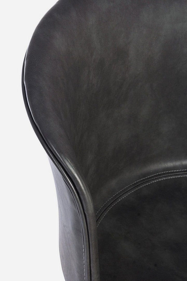 Set 2 scaune tapitate cu piele ecologica si picioare metalice Loft Gri Inchis / Negru, l56xA54xH76 cm (7)