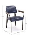 Set 2 scaune tapitate cu piele ecologica si picioare metalice Nelly Plus Albastru Inchis / Negru l60xA63xH84 cm (7)