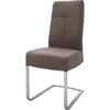 Set 2 scaune tapitate cu piele ecologica si picioare metalice, Talena Maro / Gri, l47xA64xH104 cm (4)