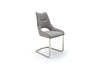Set 2 scaune tapitate cu stofa, cu picioare metalice Aldrina Gri deschis / Crom, l53xA62xH96 cm (5)