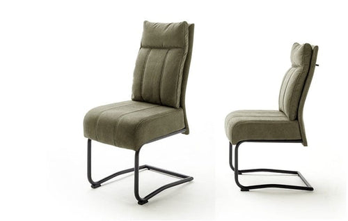 Set 2 scaune tapitate cu stofa, cu picioare metalice Azul Verde Olive / Negru, l45xA65xH101 cm (1)