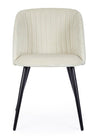 Set 2 scaune tapitate cu stofa si picioare metalice Queen Velvet Alb / Negru, l53xA57xH81,5 cm (2)