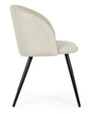 Set 2 scaune tapitate cu stofa si picioare metalice Queen Velvet Alb / Negru, l53xA57xH81,5 cm (4)
