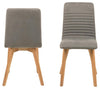 Set 2 scaune tapitate cu stofa si picioare din lemn Arosa Gri deschis / Stejar, l42xA43xH90 cm (2)