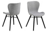 Set 2 scaune tapitate cu stofa si picioare din lemn Batilda A-1 Gri deschis / Negru, l47xA53xH82,5 cm