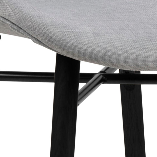 Set 2 scaune tapitate cu stofa si picioare din lemn Batilda A-1 Gri deschis / Negru, l47xA53xH82,5 cm (4)