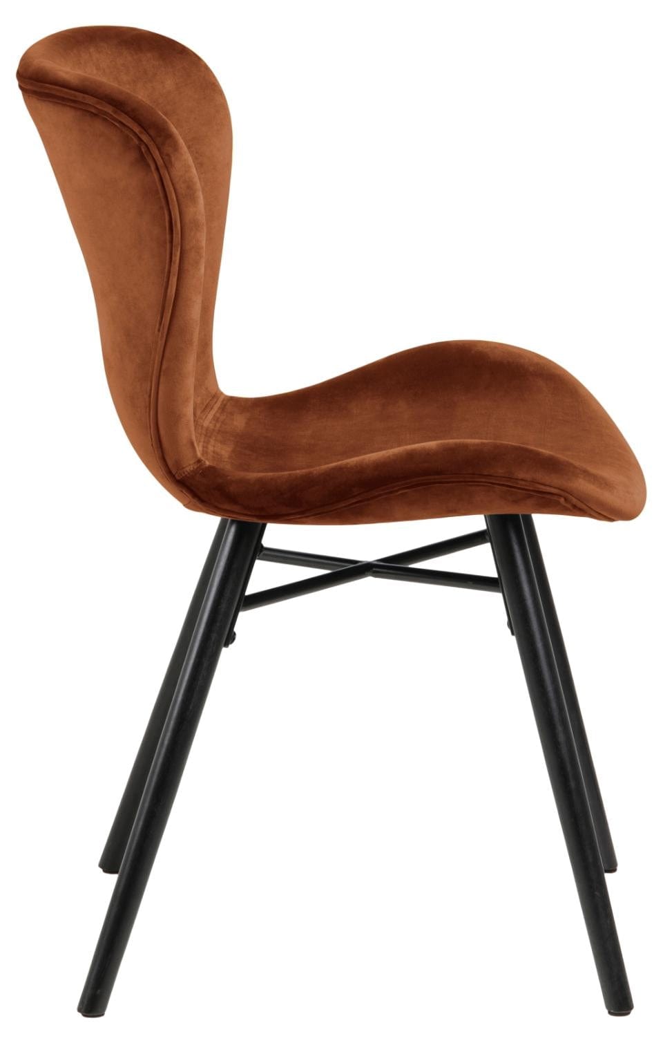 Set 2 scaune tapitate cu stofa si picioare din lemn Batilda A-1 Velvet Maro / Negru, l47xA53xH82,5 cm (4)