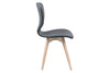 Set 2 scaune tapitate cu stofa si picioare din lemn Gongli Gri Inchis / Stejar, l44xA49xH87 cm (4)