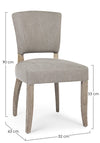 Set 2 scaune tapitate cu stofa si picioare din lemn Maratriz Gri / Natural, l52xA63xH90 cm (8)
