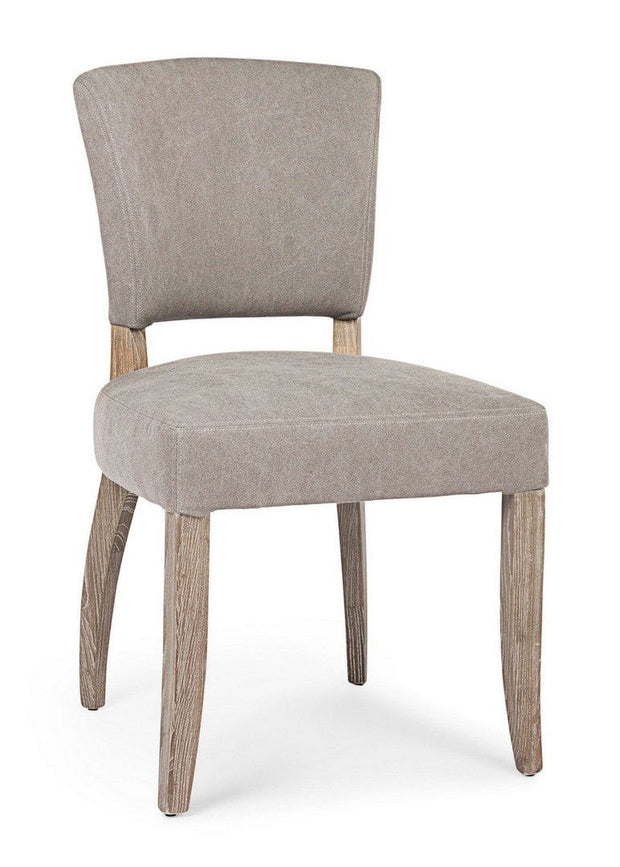 Set 2 scaune tapitate cu stofa si picioare din lemn Maratriz Gri / Natural, l52xA63xH90 cm (2)