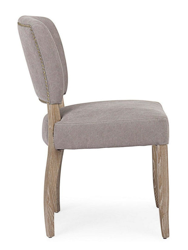 Set 2 scaune tapitate cu stofa si picioare din lemn Maratriz Gri / Natural, l52xA63xH90 cm (5)