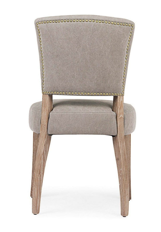 Set 2 scaune tapitate cu stofa si picioare din lemn Maratriz Gri / Natural, l52xA63xH90 cm (4)