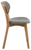 Set 2 scaune tapitate cu stofa si picioare din lemn Minsk Gri deschis / Stejar, l46,5xA53xH80,5 cm (4)