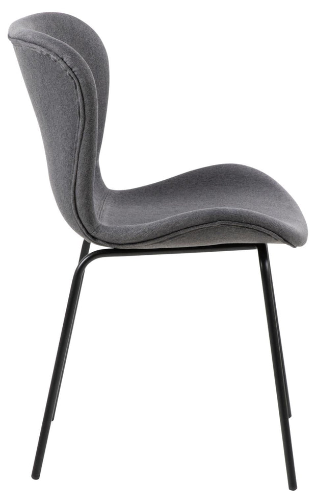 Set 2 scaune tapitate cu stofa si picioare metalice Batilda A-1 Gri Inchis / Negru, l48xA55xH82,5 cm (3)
