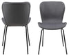 Set 2 scaune tapitate cu stofa si picioare metalice Batilda A-1 Gri Inchis / Negru, l48xA55xH82,5 cm (2)