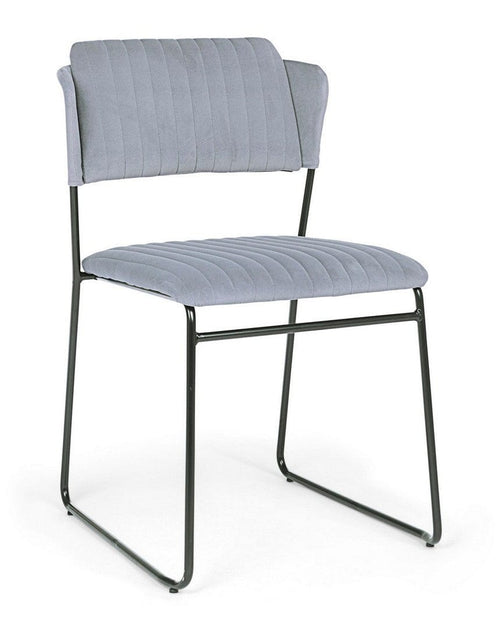 Set 2 scaune tapitate cu stofa si picioare metalice Beatrice Velvet Gri / Negru, l47xA51,5xH79 cm (1)