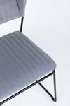 Set 2 scaune tapitate cu stofa si picioare metalice Beatrice Velvet Gri / Negru, l47xA51,5xH79 cm (6)