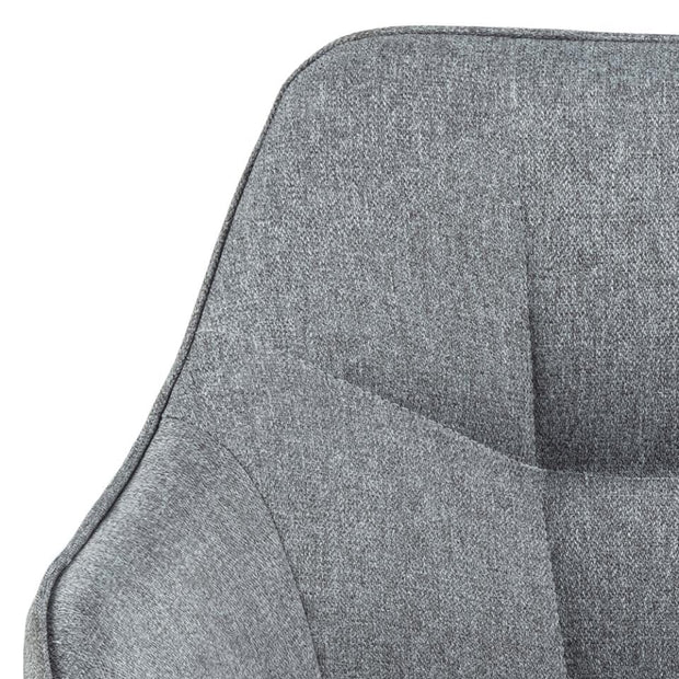 Set 2 scaune tapitate cu stofa si picioare metalice Brenda Gri deschis / Negru, l59xA54,5xH84,5 cm (5)