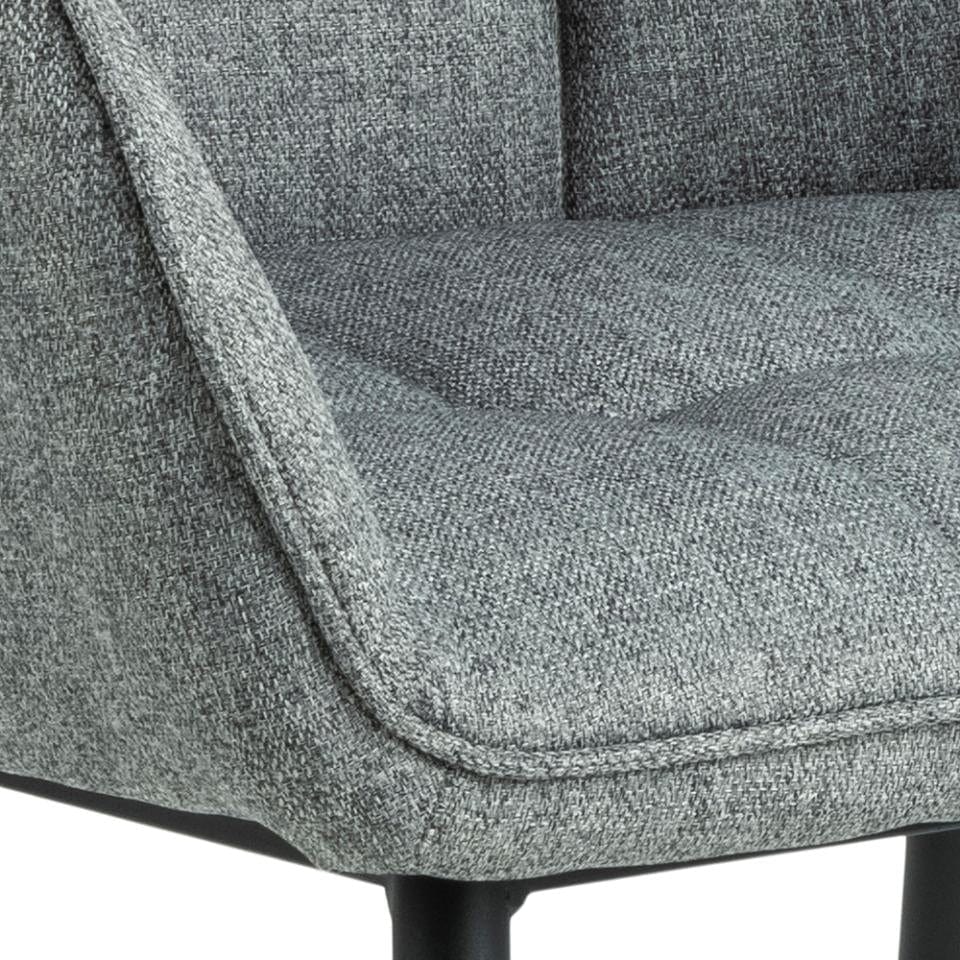 Set 2 scaune tapitate cu stofa si picioare metalice Brenda Gri / Negru, l59xA54,5xH84,5 cm (5)
