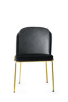 Set 2 scaune tapitate cu stofa si picioare metalice, Dore 101 Velvet Negru / Gri / Auriu, l54xA55xH86 cm (4)