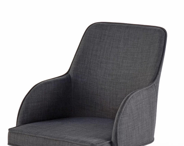 Set 2 scaune tapitate cu stofa si picioare metalice, Elara C Gri / Crom, l56xA61xH86 cm (3)