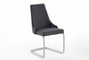 Set 2 scaune tapitate cu stofa si picioare metalice, Elara Swing B Gri / Crom, l58xA50xH90 cm (2)