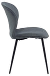 Set 2 scaune tapitate cu stofa si picioare metalice Evelyn Gri / Negru, l43,5xA58,5xH82,5 cm (4)