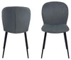 Set 2 scaune tapitate cu stofa si picioare metalice Evelyn Gri / Negru, l43,5xA58,5xH82,5 cm (3)